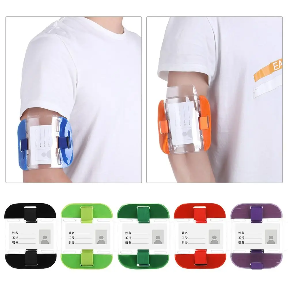 

Transparent Elastic Arm Band ID Badge Holder Photo Armband Credit Card Case Card Bag Men And Women Arm Elastic Band Bag