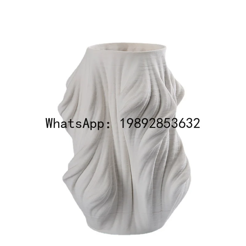 Creative Irregular-shaped 3D Ceramic Vase Geometric Fold Distortion Flower Vase Flowerpot Home Decoration Accessories