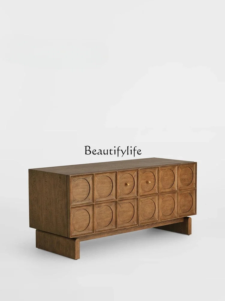 N خزانة جانبية خزانة على الطراز الفرنسي سجل صامت خزانة الشاي خزانة المدخل جدار المطبخ الأوسط القديم #4