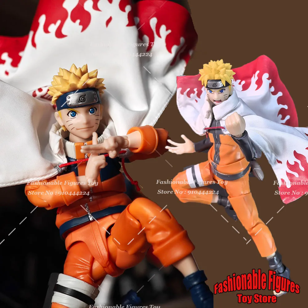 

SHF 1/12 Men Soldier Naruto Uzumaki Naruto Cape Ninja Samurai Red Flame Print Cloak With Iron Wire Fit 6Inch Action Figure Body
