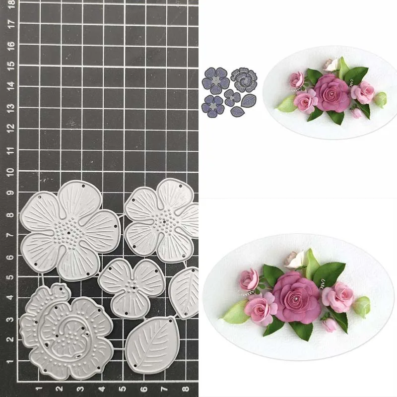 Flower Metal Cutting Dies Stencil Scrapbook Album Stamp Paper Card Embossing Decor Craft Knife Mould