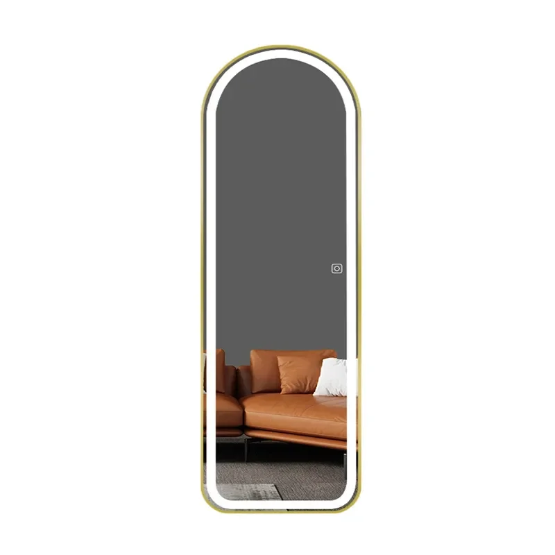 Custom Smart LED Full Body Mirror Wall Mounted Luminous Dressing Glass for Beauty Salon Bathroom Home Decor