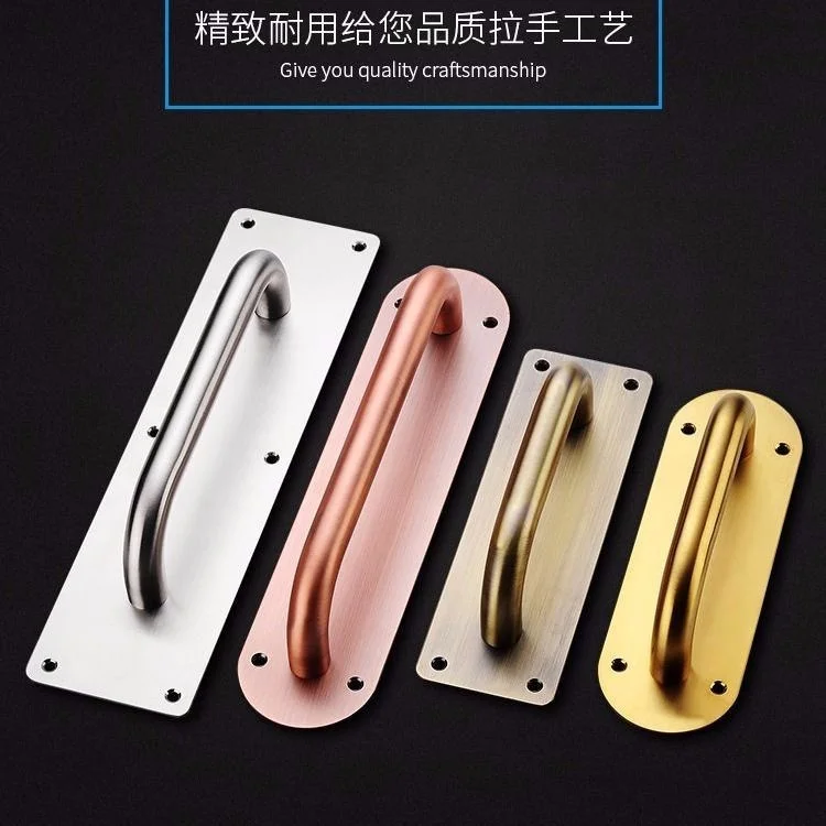 Thickened stainless steel door handle wooden door open mounted handle push pull plate fire door handle escape door handle