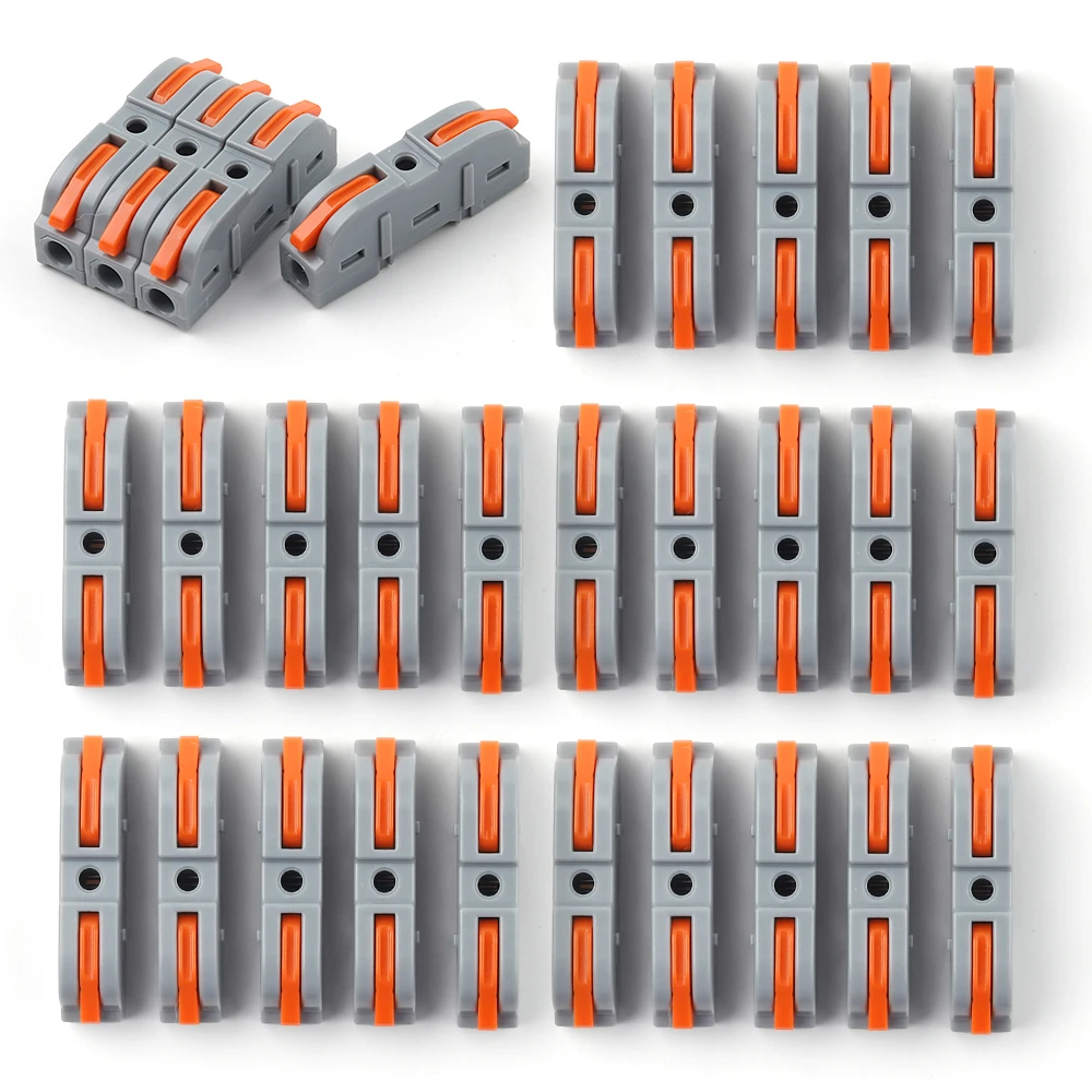 Lever Wiring Connector Fast Compact Splicing Electrical Connector Butt Terminal 1 to 1 Inline Wire Connector Connect 28-12 AWG