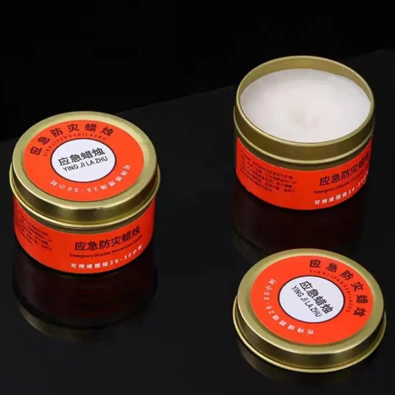 Image 5: Bougie de survie 30 heures, sans odeur, respectueuse de l'environnement, avec couvercle, pièces de rechange pour la maison, bougies de survie d'urgence à longue combustion