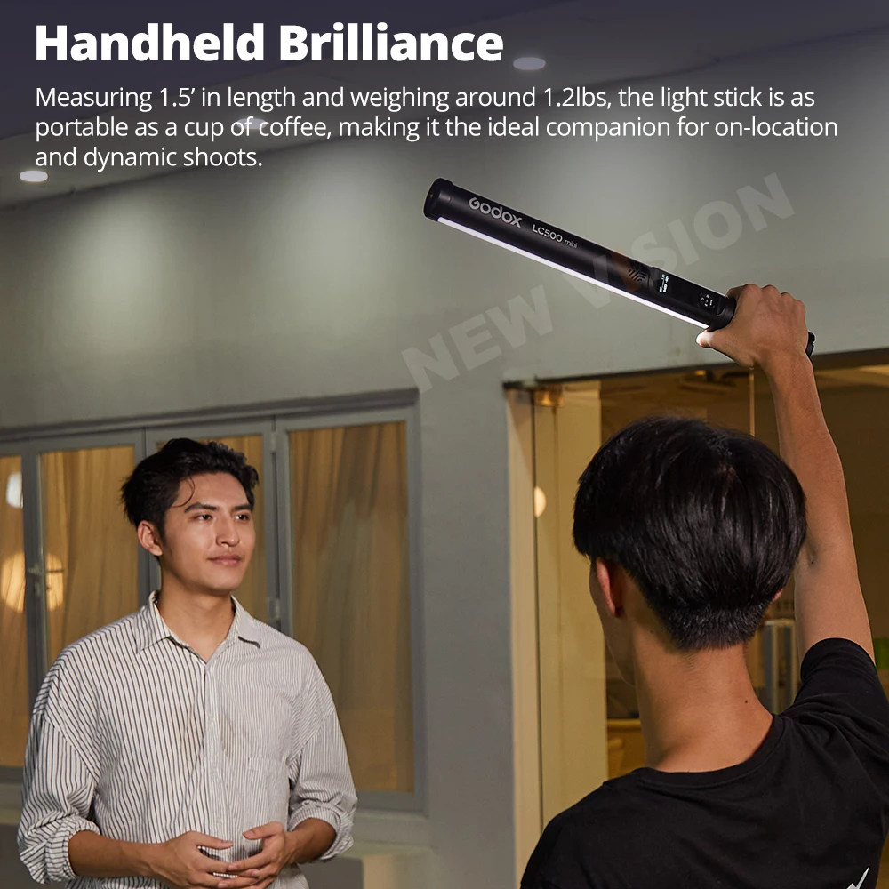Godox LC500 mini LC500R mini 2500K-8500K LED Light Stick Lighting Effects CRI 95 TLCI 96 Handheld Tube Lamp with Barndoor