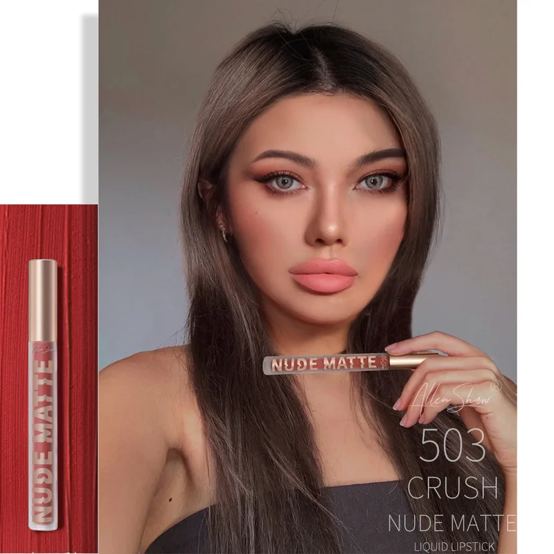 Gloss labial fosco 8 cores hidratação sexy nude veludo líquido batons à prova dnonágua de longa duração antiaderente copo lábios matiz cosméticos