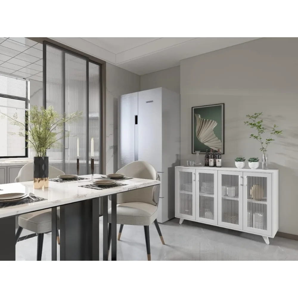 خزانة تخزين بانانا، طاولة خادم جانبية للبوفيه مع أبواب ورف، وحدة تنظيم عرض خزانة وحدة التحكم لمجموعة المنزل