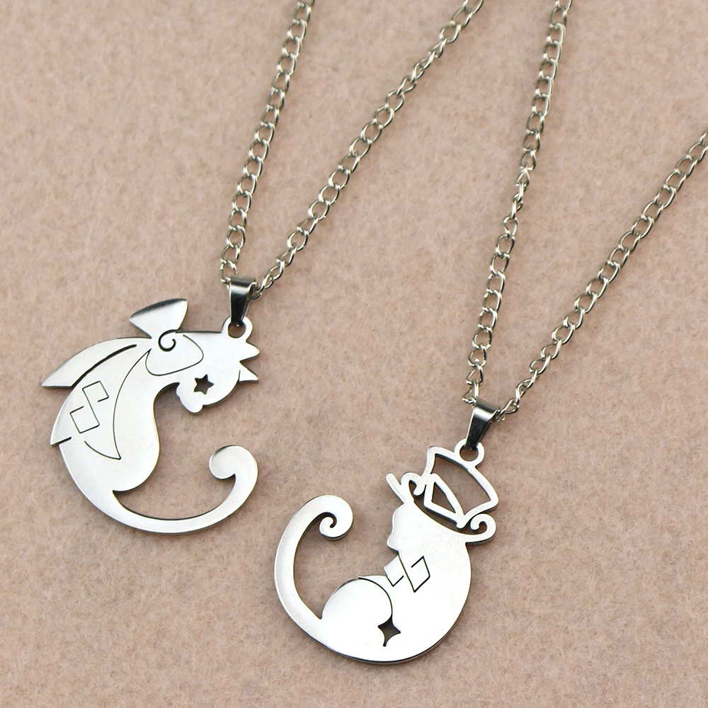 Game Impact Lynette Lyney Magician Cats Theme Cosplay Titanium Steel Necklace Pendant Metal Choker Chain Accessories