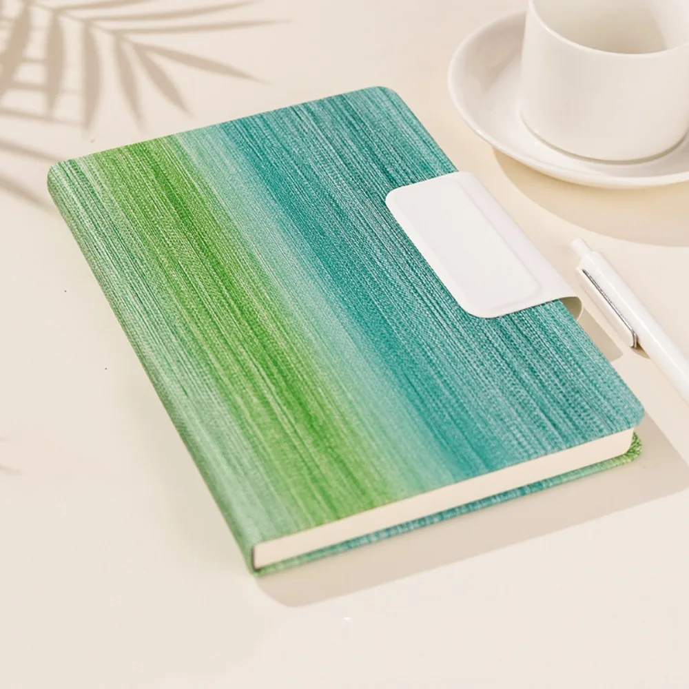 

200 Pages A5 Notebook with Magnetic Buckle Thickened Paper Business Office Notepad PU Leather Cover Horizontal Line