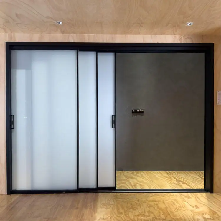 Fashion Design Indoor Multi Panel Sliding Glass Door High Quality Anti Peeping Sliding Doors Save Space Manual Partition Doors