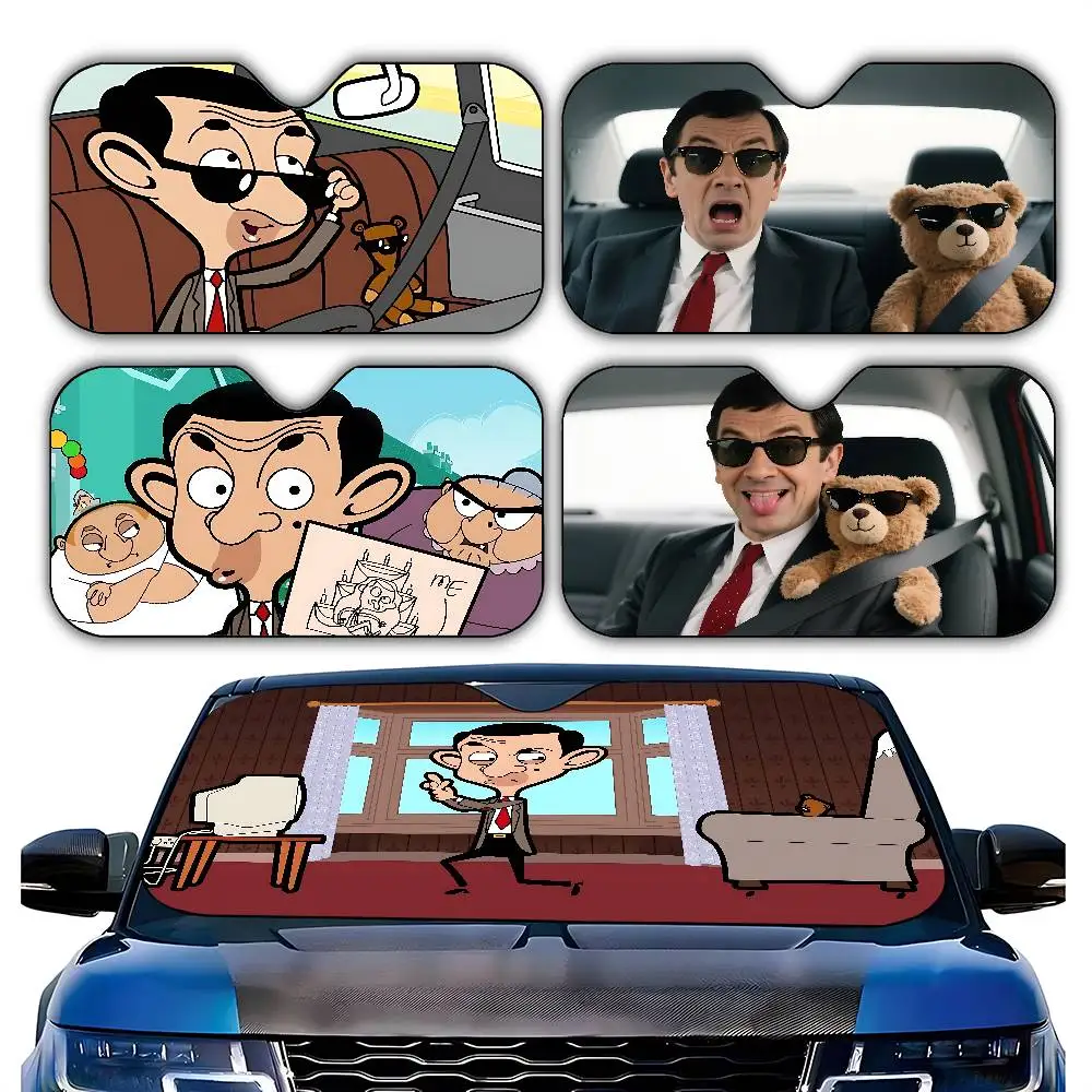 

Funny M-Mr B-Bean Car Sunshade Curtains 130x70cm Car SunShade Windshield Cover UV Protection Auto Visor Accessories For Cars