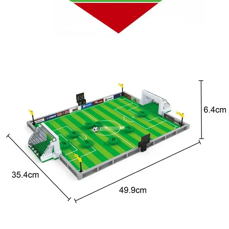 Football Players Figures Basketball Court Building Blocks DIY Table Football Board Game Building Blocks Boys Toys for Kids