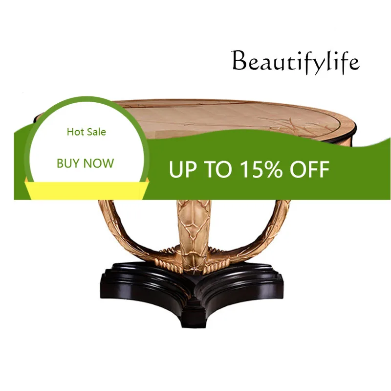 

Американский элитный обеденный стол для гостиной, французский классический обеденный стол, европейский круглый обеденный стол и стулья из массива дерева X