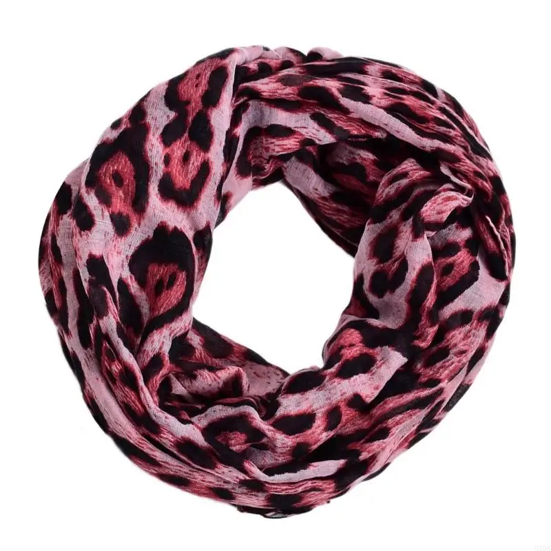 Lightweight Leopard Pattern Shawl Shoulder Wrap Headscarf Stylish Neck Scarf For Hiking Cycling Year Round 6XDA