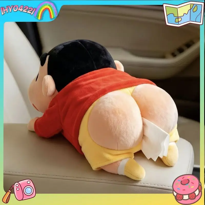 

Crayon Shinchan Plush Tissue Holder Hanging Tissue Box Cute Plush Doll Car Interior Decoration Trendy Figurine For Home Car Use