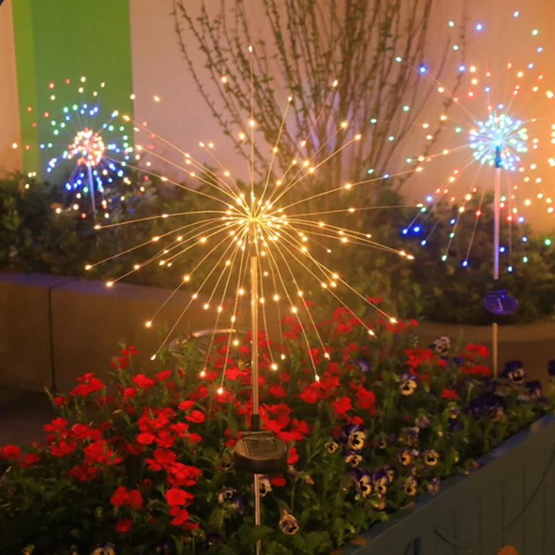 LICE-4Pcs solaire fée lumière LED extérieur jardin décoration pelouse voie lumière pour Patio cour noël mariage