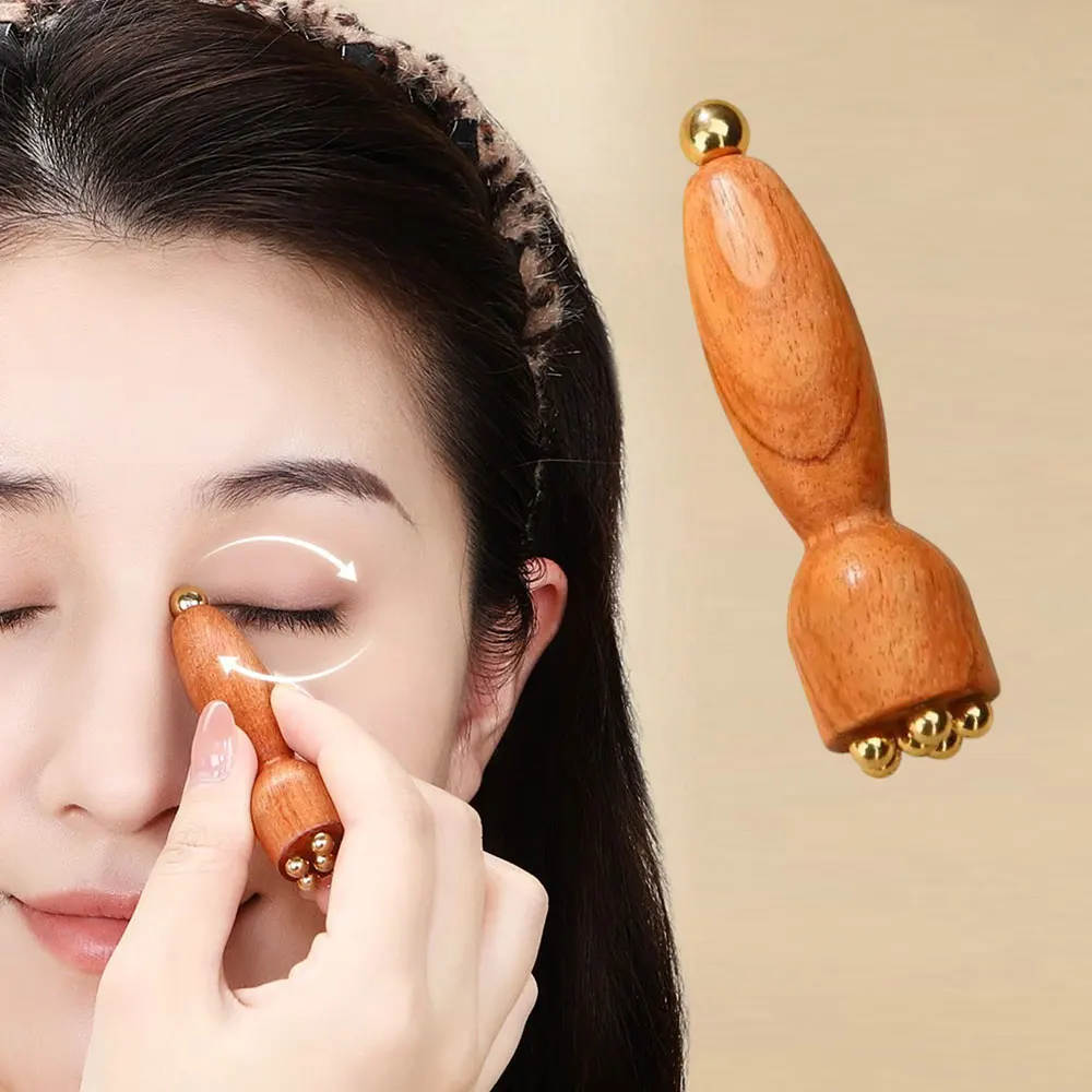 

Ручной инструмент Gua Sha с стружкой лотоса, латунь, палисандр, массаж лица, релаксация глаз, меридианы, инструмент для акупунктурных точек