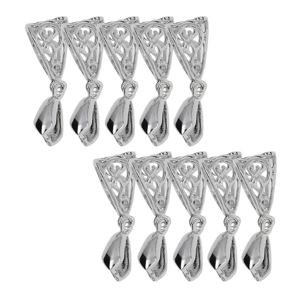 10x klassische Damen/Herren Modeschmuck Zubehör Messing Anhänger Pinch Clip Verschluss Bail Connector Erkenntnisse