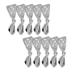 10x Classic Women/Men Fashion Jewelry Accessory Brass Pendant Pinch Clip Clasp Bail Connector Findings