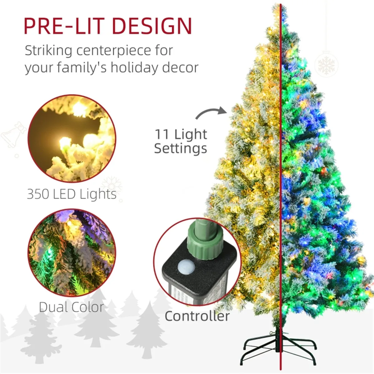 6ft Christmas Tree Decoration Lighting, Packaged Warm White Courtyard Indoor Usable