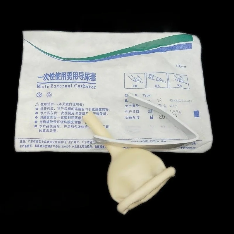 

M L XL Size Male Urinary Collection Sheath 20PCS Straight Latex External Catheter for Incontinence Use
