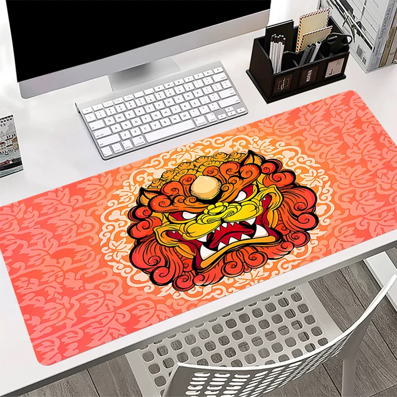 Gaming Mouse Pad Tiger headed monster New HD Pc Home Mousepad XXL keyboard pad 90x40 Non-Slip Office Carpet Laptop Mice Pad Gift