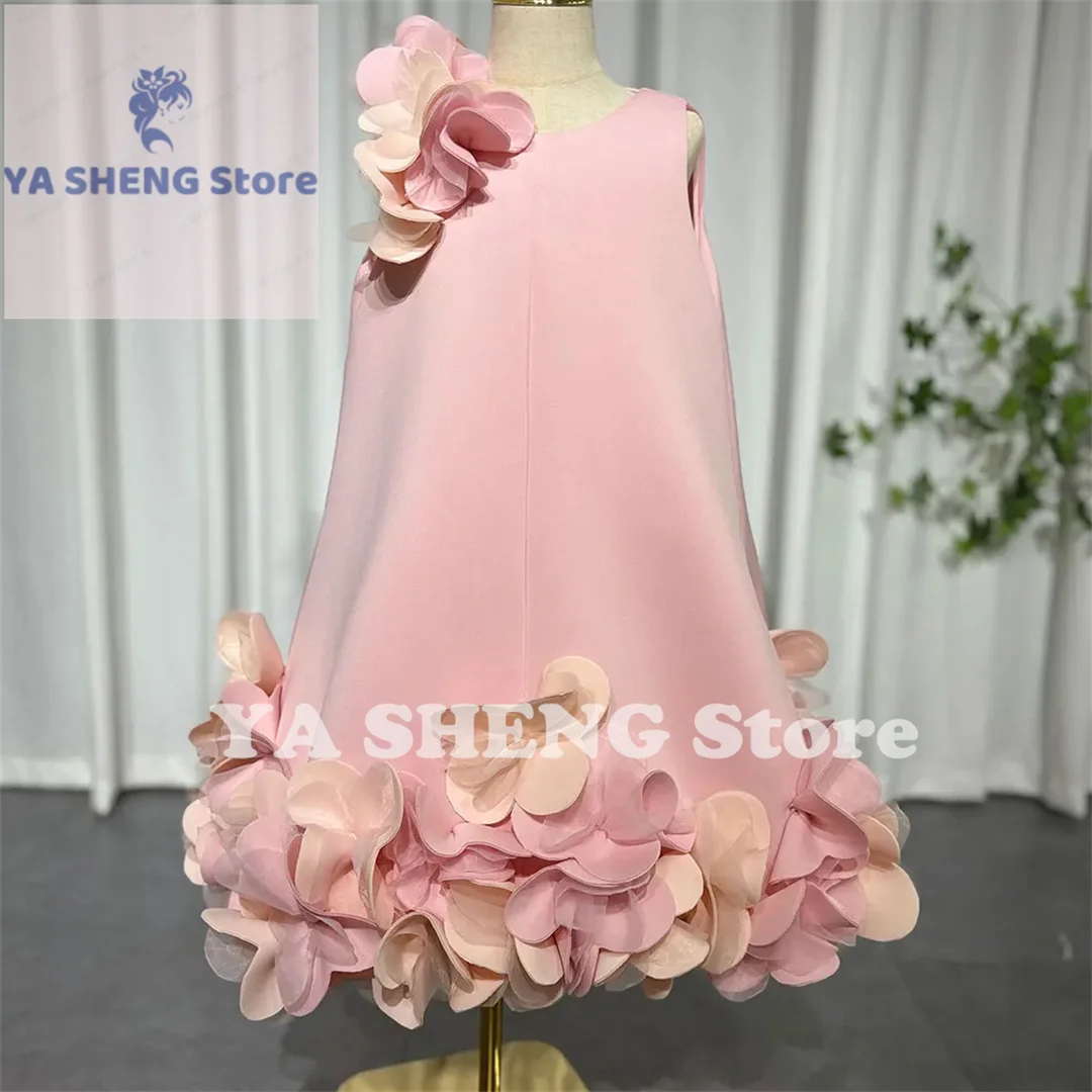 فستان أنيق للفتيات في دبي ، عيد الفطر ، طفل ، ملابس أطفال ، زفاف ، حفلة عيد ميلاد ، عطلة ، أبيض ، وردي #2