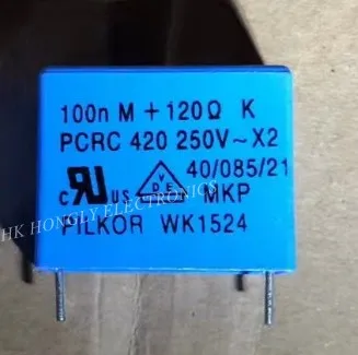 5 uds 250V 100n 0,1 UF 120R 104K X2 PCRC420 P = 17,5mm condensador de película