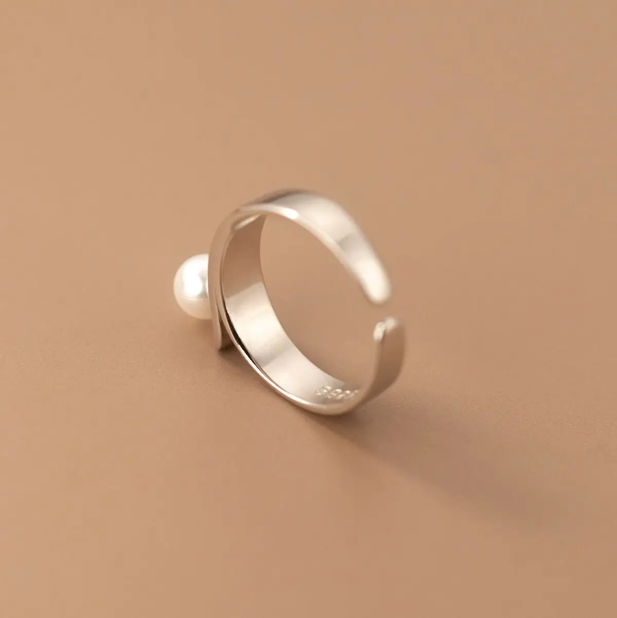 925 Silver Smooth Surface Pearl Rings For Women Wedding Luxury Jewelry Accessories Wholesale  and