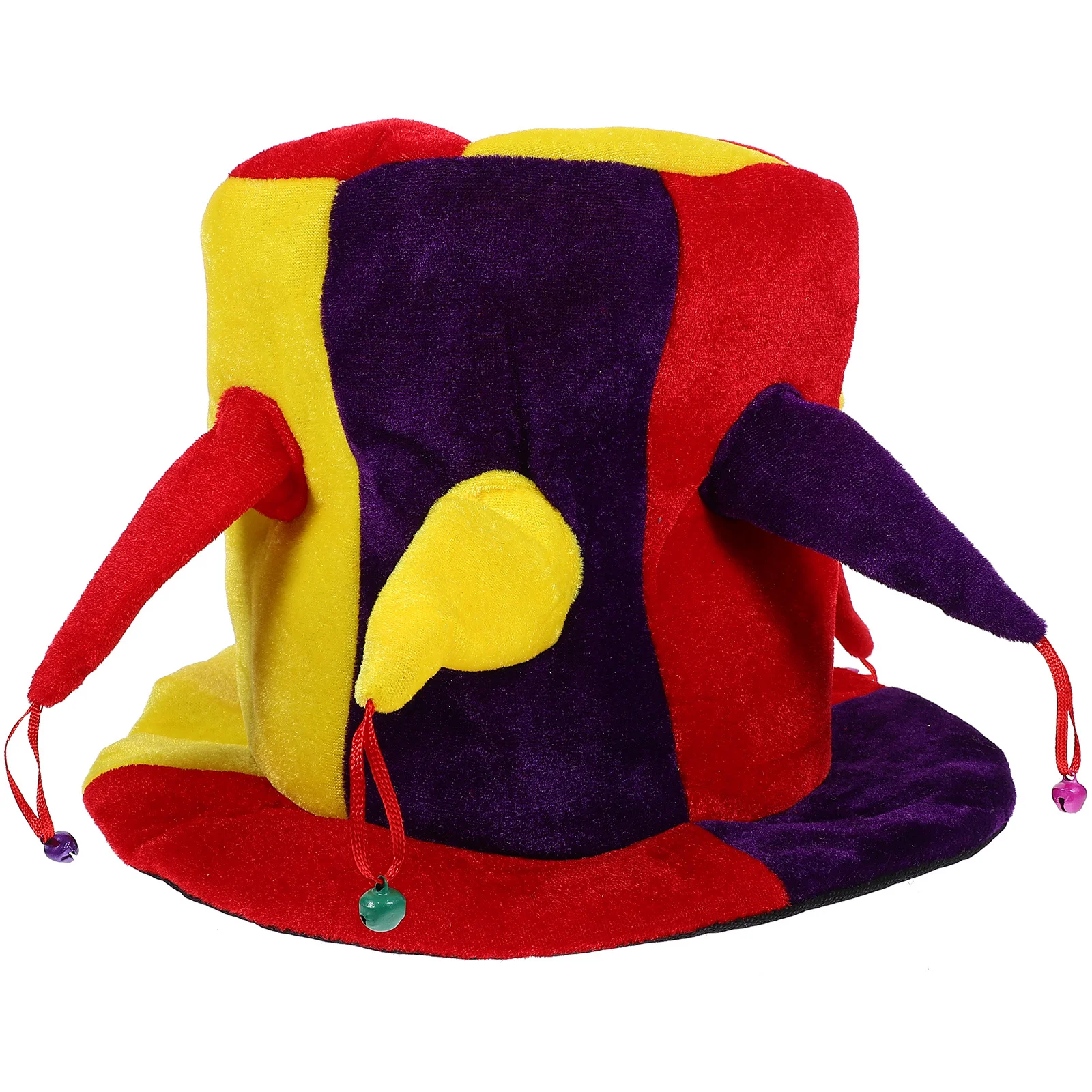 

Multi-Angle Bell High Hat Clown Costume Accessory For Halloween Carnival Party Cosplay Circus Decor Funny Adult Hat