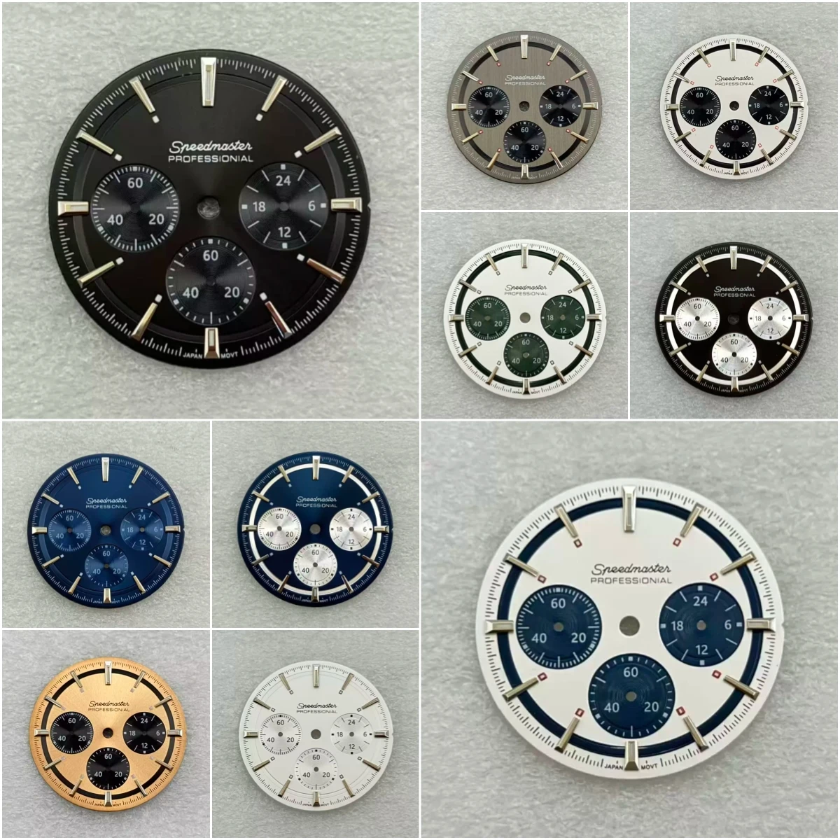 32.5mm Speed No Logo Dial For VK63 Movement Green Luminous Sunburst Quartz Dial Custom Logo Watch Modification Accessories