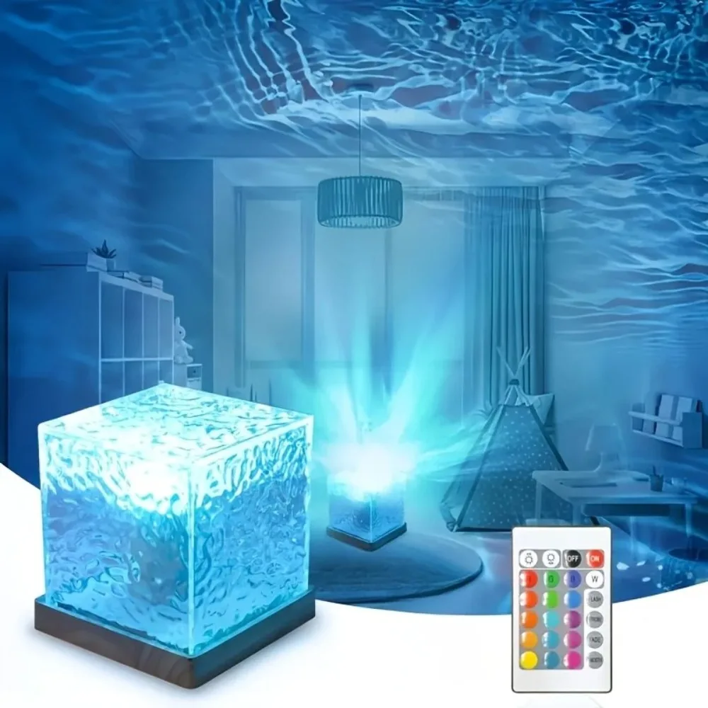 Portable USB Charging Ripple Desk Lamp RGB Color Changing Night Light Suitable for Children's Bedroom Decoration Night Light