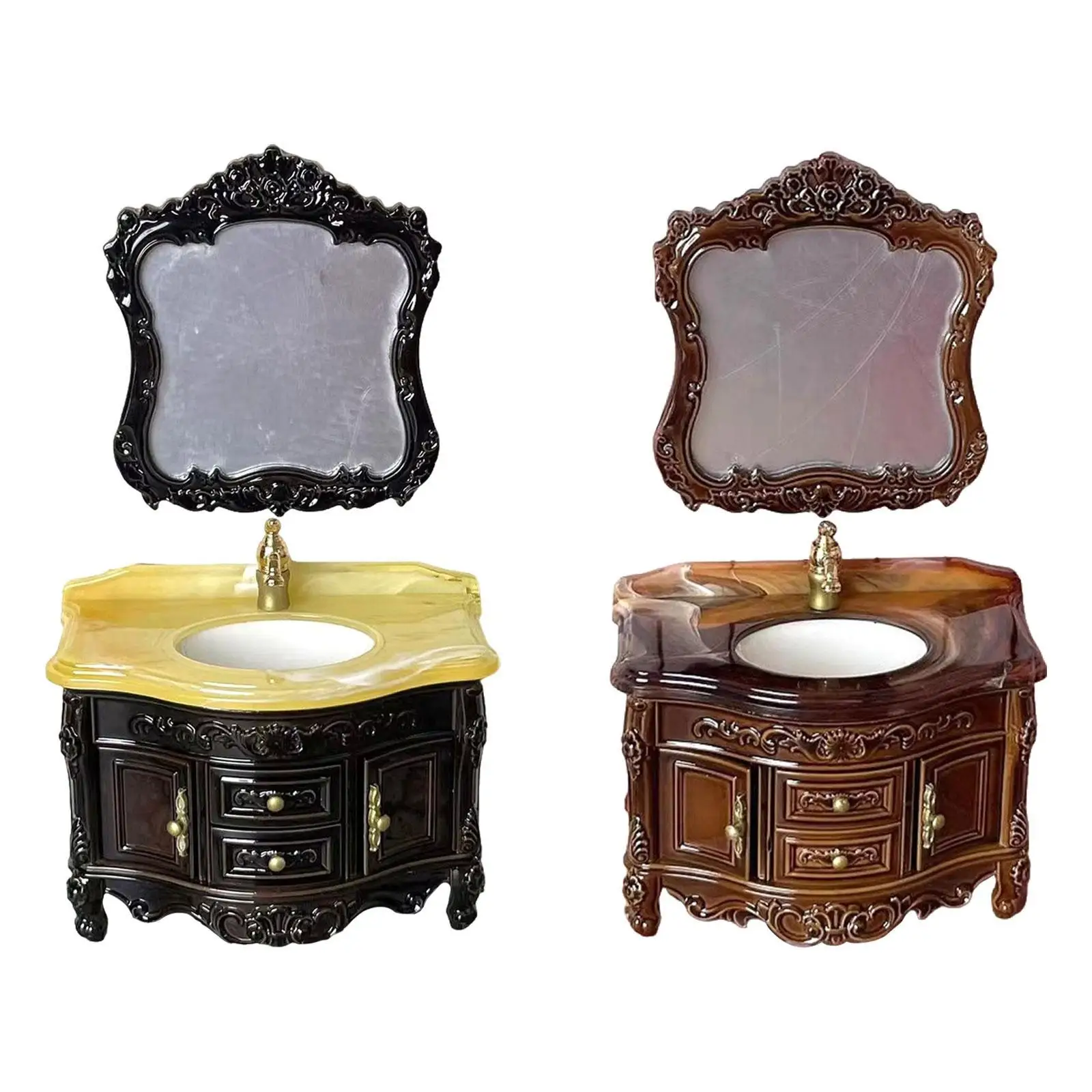 1/12 Dollhouse Vanity Sink for Gift Landscape Decorations Window Display