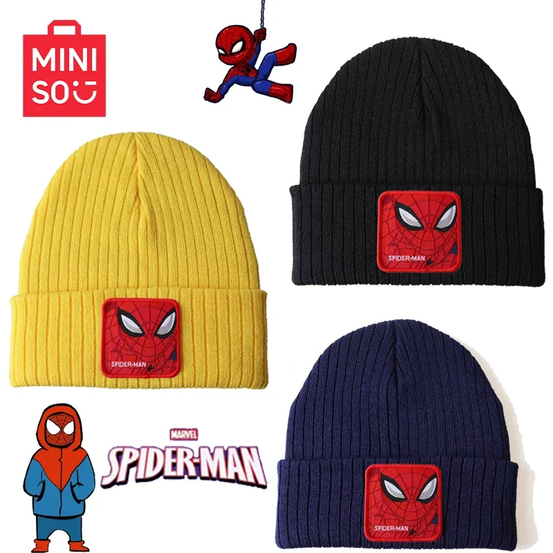 Spider-Man Turtle Embroidery Knit Cap Autumn and Winter Woolen Hats Pullover Warm Cool Caps for Male and Female Students