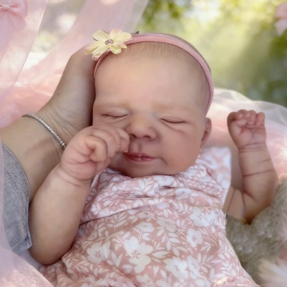 

BZDOLL 19 Inch 3D Skin With Visible Veins 48 CM Full Body Soft Vinyl Asleep Reborn Baby Doll Toy For Girl Lifelike Kid Art Bebe