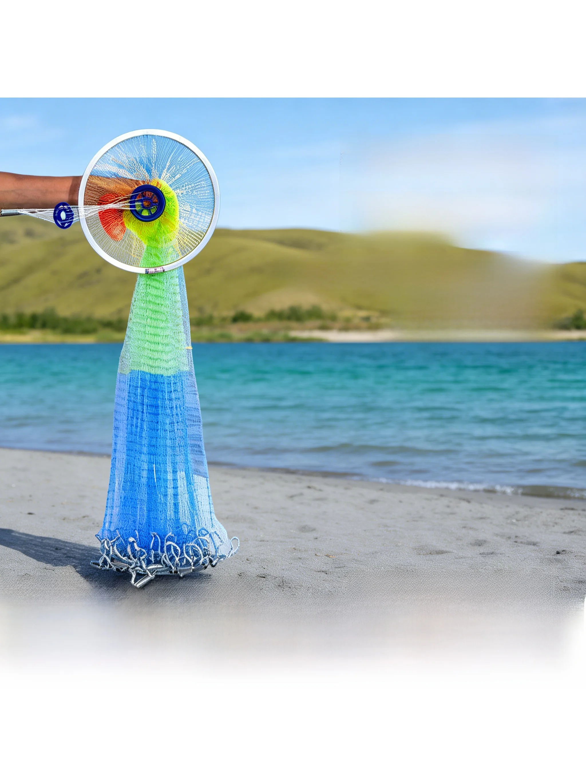 lightweight-portable-old-style-disk-net-fishing-net-with-bag-chain-free-occupying-space-ideal-for-outdoor-camping-travel