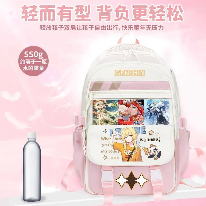 Genshin Impact Merchandise Anime Elementary Grades 3-6 Middle School Students New Large Capacity Boys Dirt-Resistant Ba
