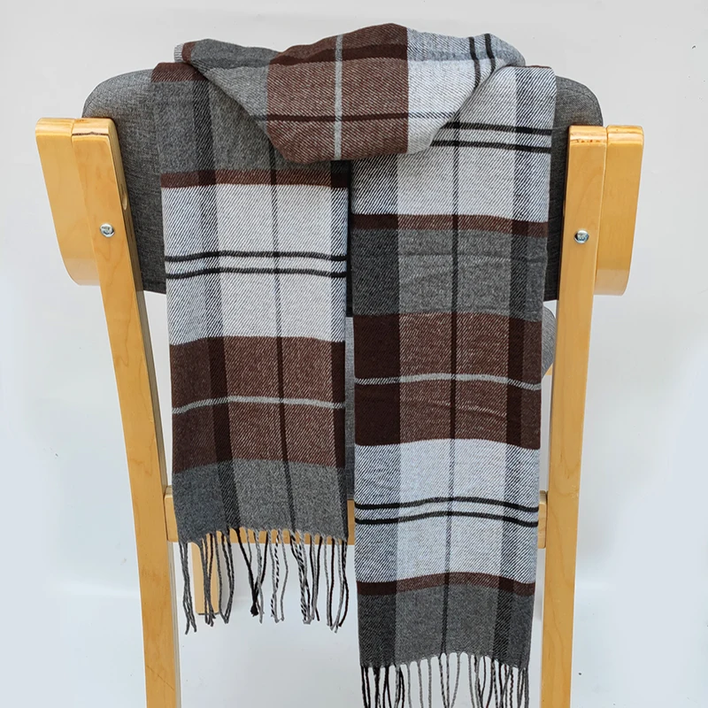 2022 Winter Color Matching Thickened Scarf Shawl Female Korean Style Versatile Tie Dye Scarf Plaid cashmere