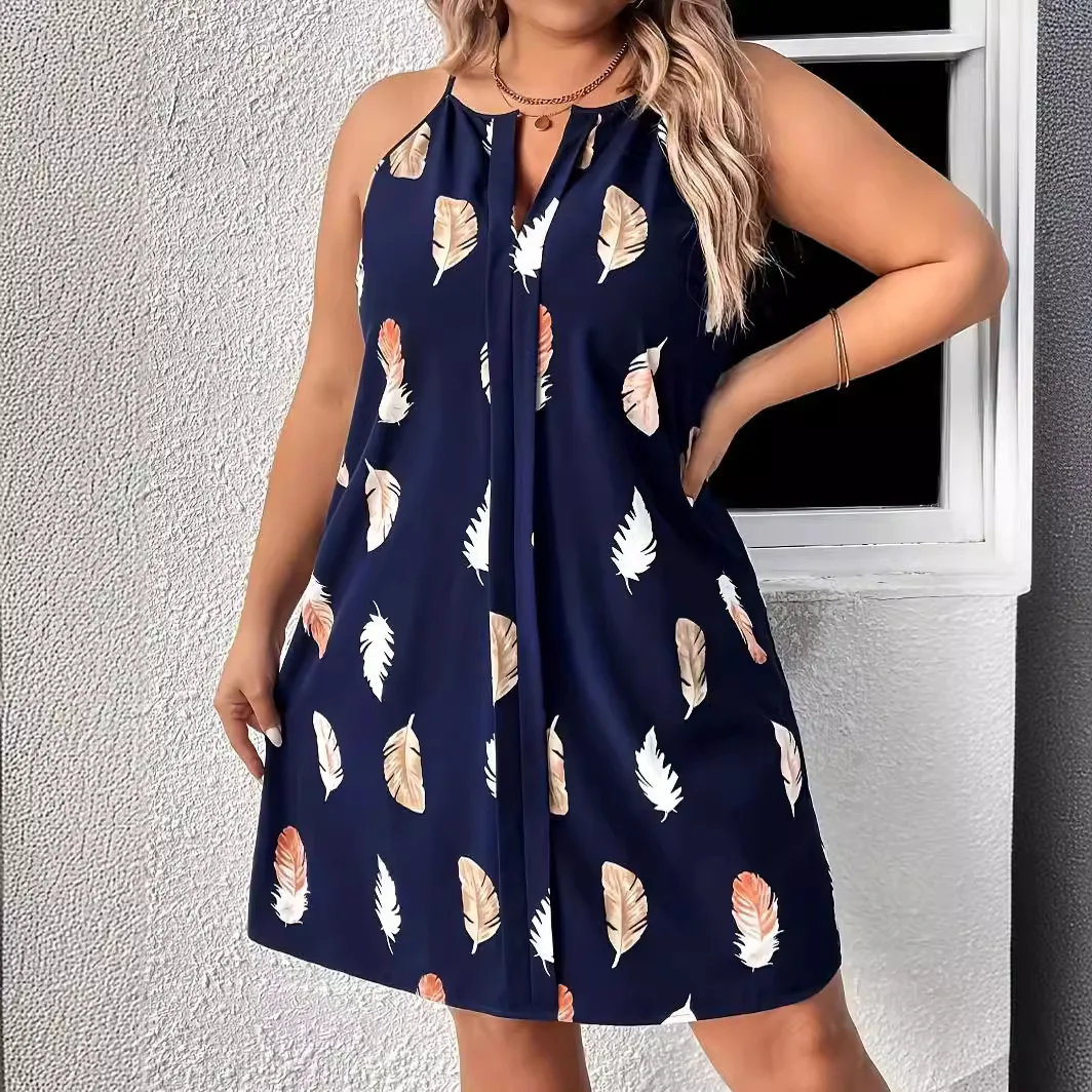 Abito da donna di grandi dimensioni primavera estate Stampa di moda Stazione indipendente Abbigliamento da donna in stile europeo e americano