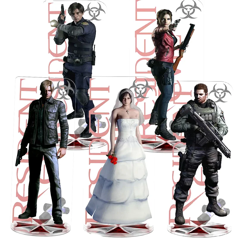 Letrero Decorativo de Acrílico con Personajes de Resident Evil: Leon S. Kennedy, Ada Wong, Chris Redfield, Colección de Anime y Dibujos Animados, Decoración de Escritorio, Regalos