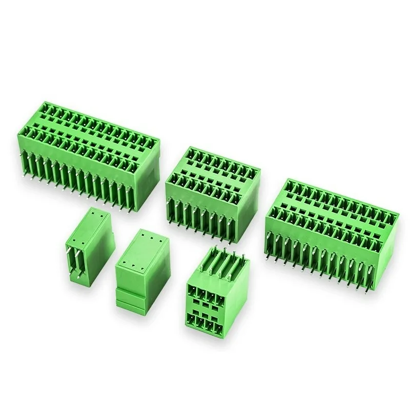 10Pcs KF15EDGRH3.81mm/3.5mm 2x2p 2x3p 2x4p 2x5p 2x6p 2x7p  double-layer socket plug-in PCB terminal  curved pin double row seat
