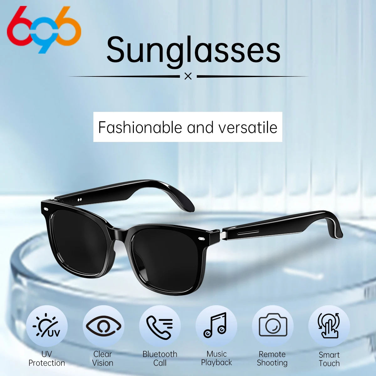 Photochromic Glasses Women Sunglasses UV/Blue Light Protection Voice Call Smart Glasses Men Remote Shooting Eyewear Play Music