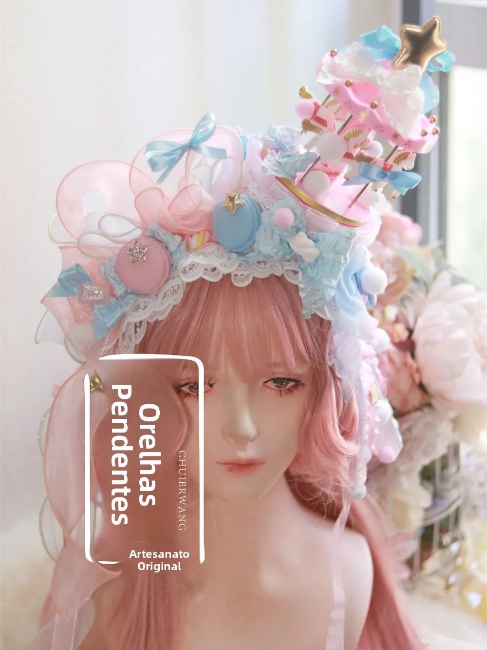 original-handmade-rotating-tiger-aron-kc-headwear-lolita-accories-cusized-sweet-pastel-colors-pet-supplies