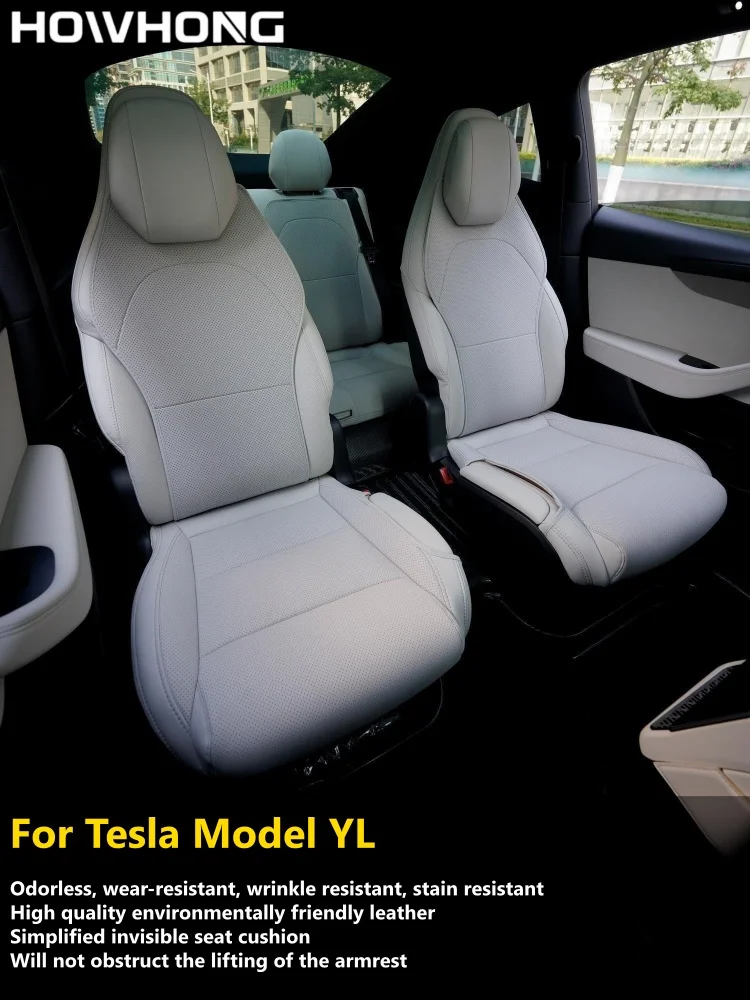 For Tesla Model YL New Car Seats Cover Nappa Leather YL Invisible Seat Cushions Ventilation High Quality Interior Accessories