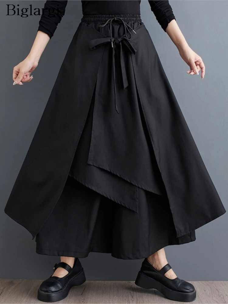 

Oversized Spring Summer Elastic High Waist Pant Women Wide Leg Loose Fashion Ladies Trousers Irregular Pleated Casual Woman Pant