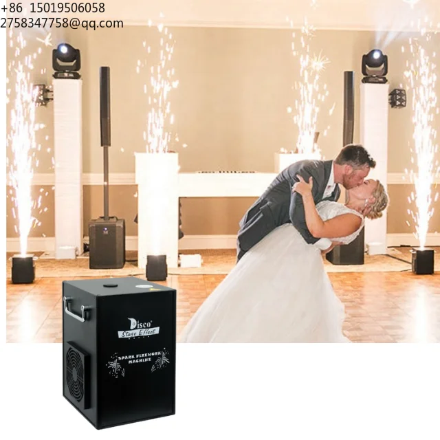 High End Mini Small Electric Cold Spark Machine Jet Gold Fountain Magical Special Effects for Indoor Wedding Stage DJ