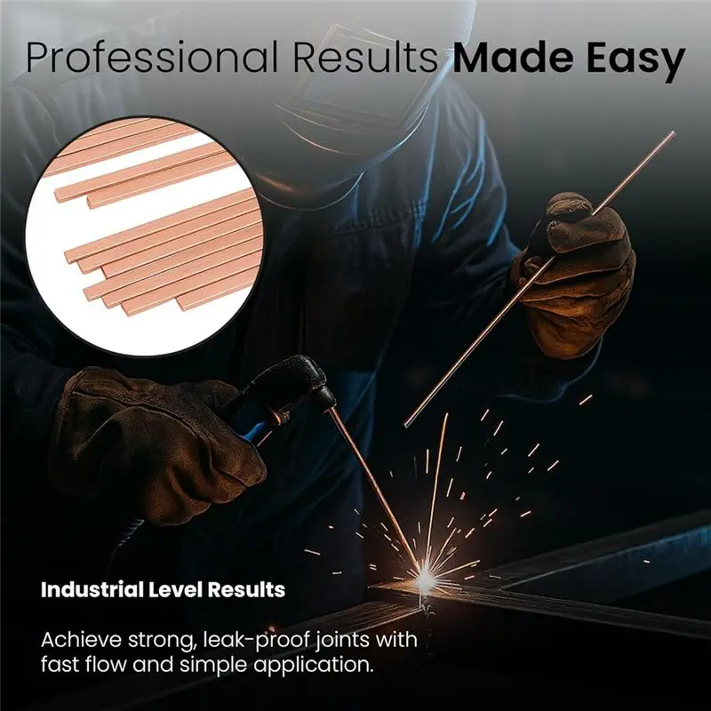 AT02-Brazing Rods With Raised Segments Desgin Copper Brass Brazing Rods For HVAC & Plumbing, 10Pcs 10