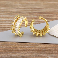 Nidin Hot Sale Delicate Shine Zircon Cute Clip Earrings Female Buckle Ear Cuff No Piercings Fake Cartilage Fashion Jewelry Gift