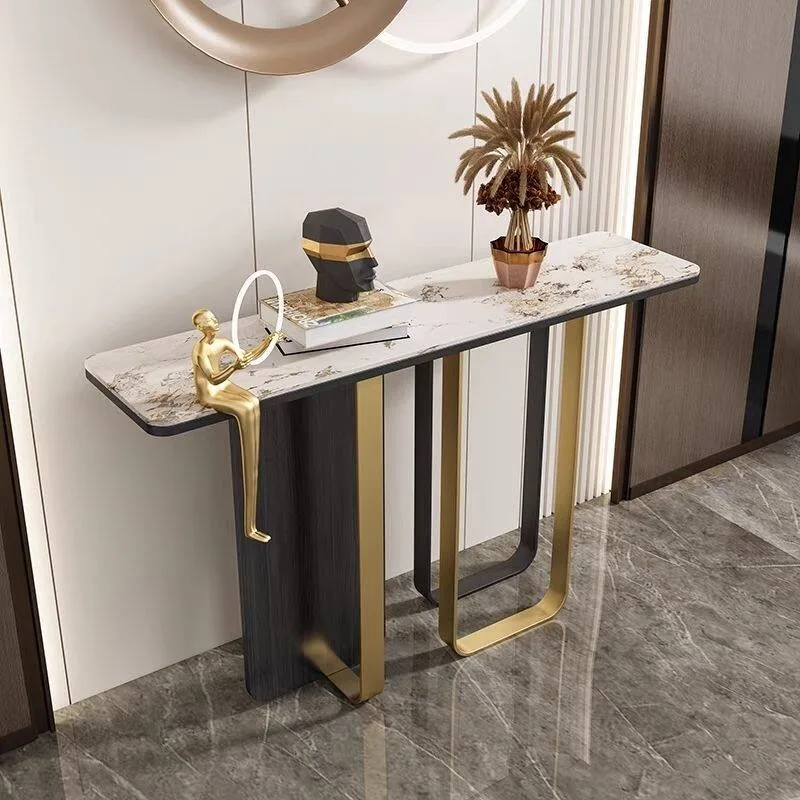 Mesa de Consola Retro de Lujo, Estilo Nórdico Simple, Chic, Elegante y Moderno, Mueble para Sala de Estar